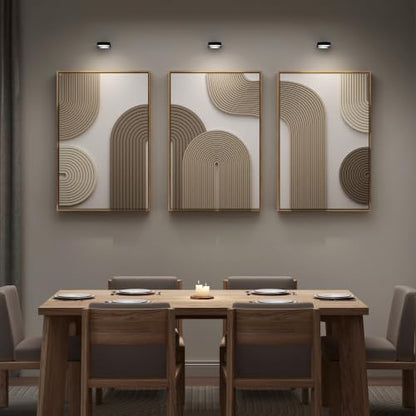 Large 3D Textured Framed Boho Neutral Abstract Wall Art, 3 Piece 24x36 inch - color: White Beige, size: 24"w X 36"h X 3pcs