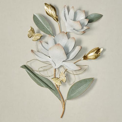 Touch of Class Magnolia Grace Floral Metal Wall Art