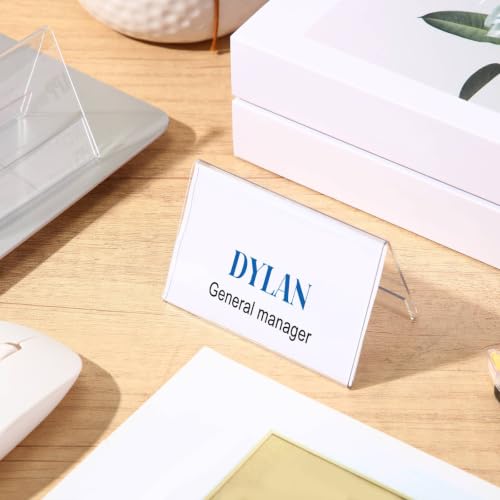 30 Pieces Acrylic Name Plate for Desk, 3.5" x 2.5" Name Tent for Meeting - size: 3.5" X 2.5"