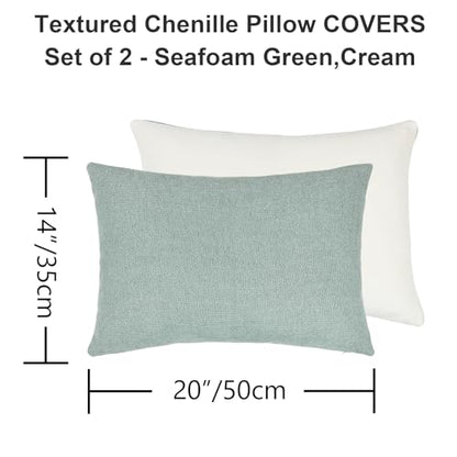 14x20 Inches Throw Pillow Covers Set of 2-Seafonam Green,Cream - color: Seafoam Green,cream, size: 20" x 14" (Pack of 2)