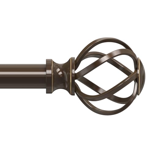 VOIIY Bronze Curtain Rod 36-88 Inch, Adjustable Curtain Rods for Windows - color: Bronze, size: 36"-88"|1 Pack