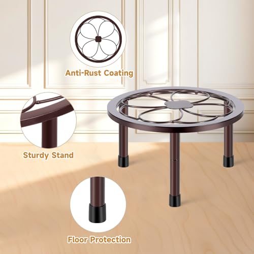 Amaoot 5 Pack Metal Plant Stand, Iron Plant Stands for Indoor and Outdoor - color: Brown