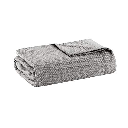 Madison Park 100% Egyptian Cotton Summer Blanket Full Queen Size Grey - color: Grey, size: Full/Queen