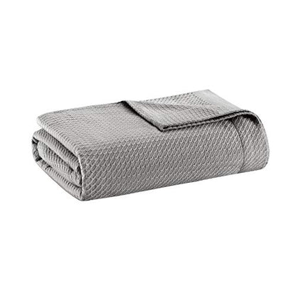 Madison Park 100% Egyptian Cotton Summer Blanket Full Queen Size Grey - color: Grey, size: Full/Queen