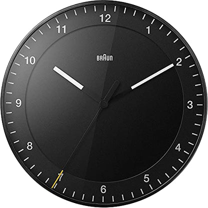 Braun Classic Mixed Analogue Wall Clock Home Gift Bundle with Silent Sweep Movement, Easy to Read, 30cm Diameter in Black + White, Model BC17B, BC17W (2 Pack) - size: 2 Pack Black/White