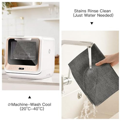 DOLOPL Placemats Set of 8, Reversible Faux Leather Place Mats, Charcoal - color: Charcoal, size: Set of 8