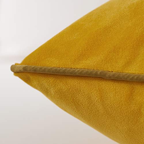 Avigers Throw Pillow Cover 18 x 18 Inch, Yellow, Velvet, Hidden Zipper - color: Yellow, size: 18" x 18" (Pack of 1)