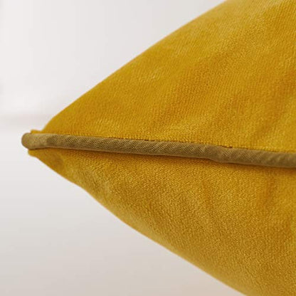 Avigers Throw Pillow Cover 18 x 18 Inch, Yellow, Velvet, Hidden Zipper - color: Yellow, size: 18" x 18" (Pack of 1)