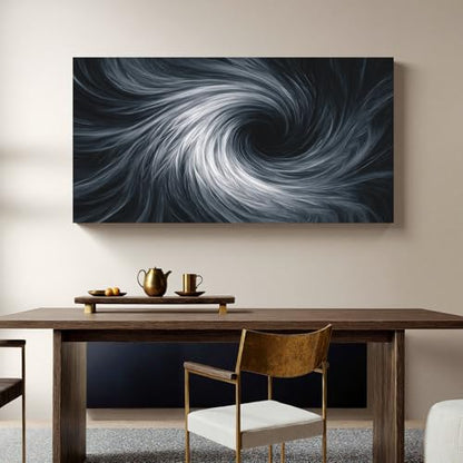 YISXINOAG Black White Abstract Wall Art Modern Spiral Painting 24"X48" - color: black white, size: 48"L x 24"W