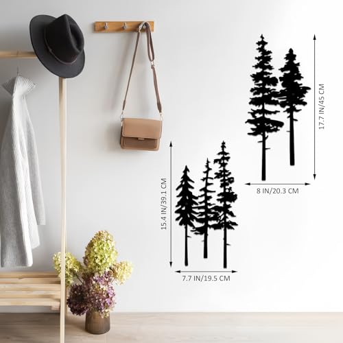 ESTART Metal Pine Tree Wall Art, Metal Tree Wall Decor - color: Black