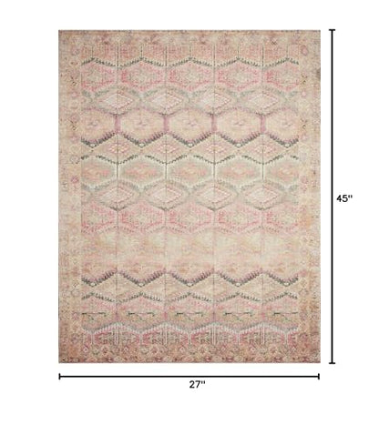 Loloi Layla Pink/Lagoon 2'-3" x 3'-9" Accent Rug - color: Pink / Lagoon, size: 2'3" x 3'9" (Rectangular)