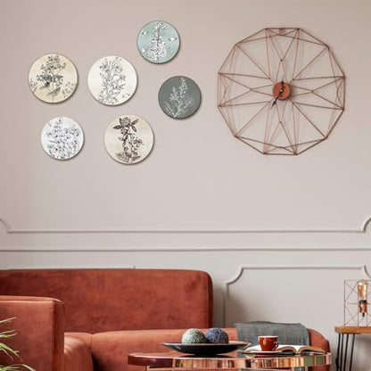 Barydat 6 Pcs Boho Wooden Plant Wall Art Decor,Round,8 Inch, 10 Inch - color: Neutral