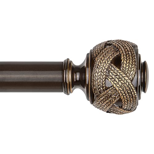 USFOOK Bronze Curtain Rods for Windows 72 to 144 Inch, Long Drapery Rods - color: Bronze, size: 72-144"