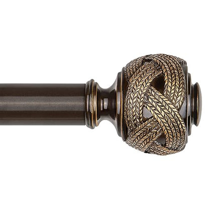 USFOOK Bronze Curtain Rods for Windows 72 to 144 Inch, Long Drapery Rods - color: Bronze, size: 72-144"