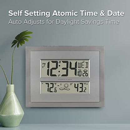 La Crosse Technology 512-85937 Gray Atomic Digital Clock with Temperature - size: Medium