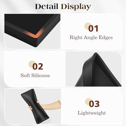 Luxspire 2 Pack Silicone Bathroom Tray 11.8" Vanity Tray, Matte Black - color: Matte Black, size: 11.81 × 5.12 × 0.79 in