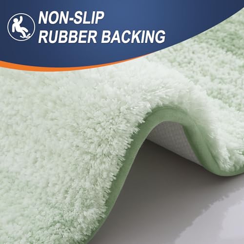 OLANLY Luxury Toilet Rugs U-Shaped 24x20, Soft Absorbent Microfiber Mat - color: Sage Green, size: 24" X 20" Contour Rug
