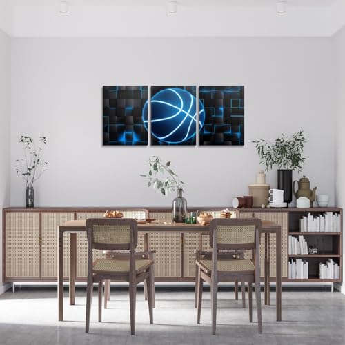Feelyou Basketball Gaming Wall Art 12" x 16" x 3 - color: Blue Black