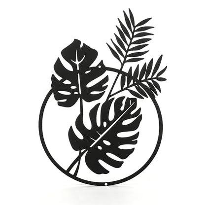 Metal Tropical Leaves Wall Art Decor, Metal Leaf Wall Hanging Sculpture