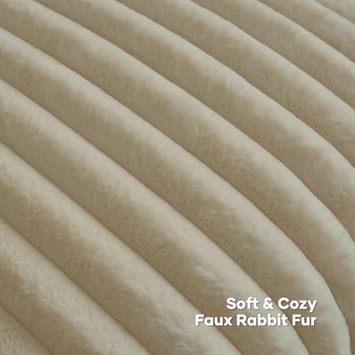 FUTEI Pack of 2 Faux Fur Throw Pillow Covers 16x16 Inch, Beige - color: Beige, size: 16" x 16" (Pack of 2)