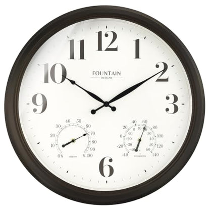 24 Inch Large Outdoor Clocks Waterproof, IP65 Rating - color: Oil Rubbed Bronze Black, size: 24 inch