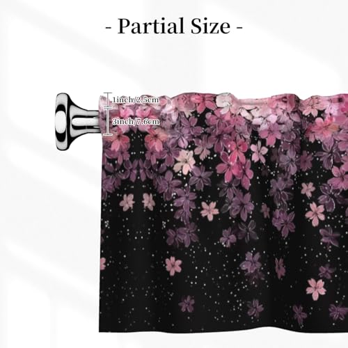 Cherry Blossom Curtain Valance 54x18 Inches Window Treatment Rod Pocket Valance for Kitchen Bathroom Bedroom - color: Cherry Blossom