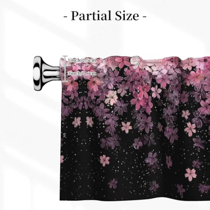 Cherry Blossom Curtain Valance 54x18 Inches Window Treatment Rod Pocket Valance for Kitchen Bathroom Bedroom - color: Cherry Blossom