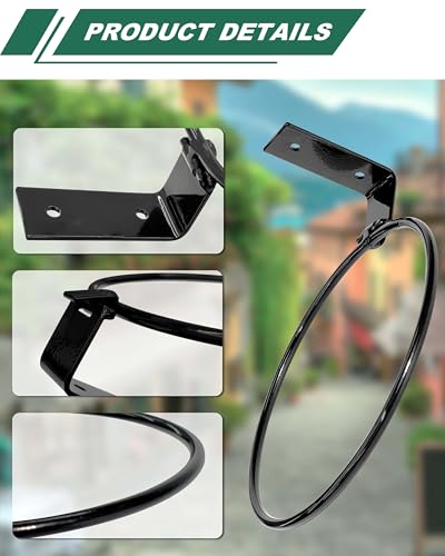 vensovo 6 Pack 6 Inch Metal Wall Planter Rings with Mounting Hooks - size: 6 Inch