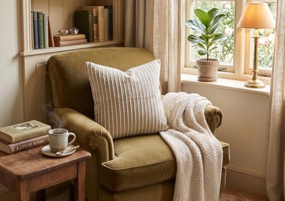 SanVia Designer Cotton Throw Pillow Covers 20x20 for Nooks, Beds & Sofas - color: Taupe, size: 20" x 20" (Pack of 1)