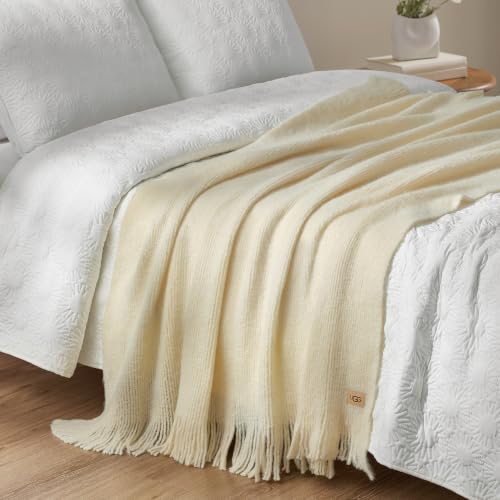 UGG Margot Knit Throw Blanket, Lightweight Decor, 50" x 70", Yellow (Chick) - color: Yellow