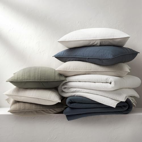 EVERGRACEHOME 100% Cotton Quilt Set Oversized Cal King, Midnight Blue - color: Midnight Blue, size: Oversized Cal King (118" X 102")