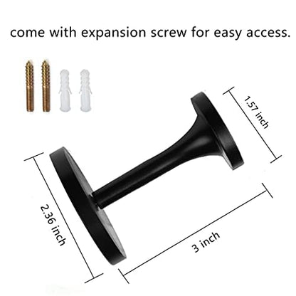 BEL AVENIR 2 Pack Curtain Holdbacks Metal Round Medallion Drapery Tiebacks Wall Hooks Modern Simple Style Home Decor with 2pcs Screws (Black) - color: Black