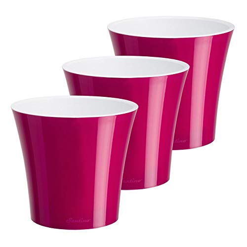 Santino Self Watering Planters Arte 5.3 Inch Purple/White, Indoor Flower Pots for All House Plants, Flowers, Herbs, Succulents,Set of 3 - color: Purple/White - Set of 3, size: 5.3-Inch