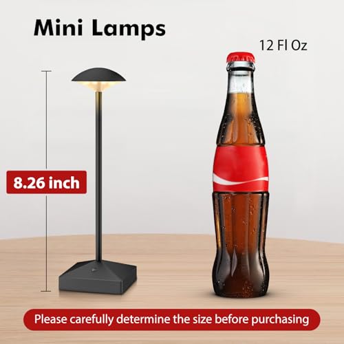 3 Pack Small Gold Rechargeable Cordless Table Lamps Dimmable - color: Black-B
