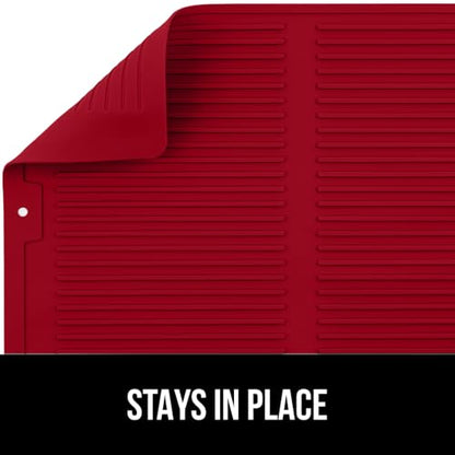 GORILLA GRIP Patented BPA-Free Silicone Dish Drying Mat, 18x16, Red - color: Red, size: 18" x 16", style: Silicone