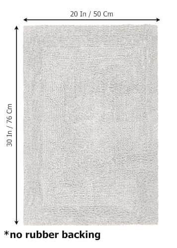 COTTON CRAFT Bath Rugs - 2 Pack Large 20x30 Soft Plush Bath Mats - Platinum - color: Platinum, size: 20x30 Inches
