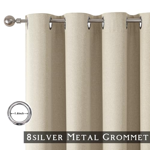 ChrisDowa Natural Blackout Curtains 45 Inches Long 2 Panels for Bedroom - color: Natural Linen, size: 52"W x 45"L (Pack of 2)