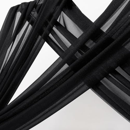 Sheer Gauze Wedding Arch Draping Fabric 29" x 20 FT 4 Panels Black - color: Black, size: 29"w x 240"l (Pack of 4)