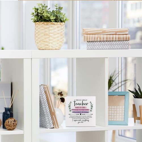 Teacher Gifts Wooden Box Sign Wall Decor Teacher Appreciation Gifts - color: Teacher Gifts