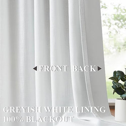 Vision Home White Pinch Pleated Full Blackout Curtains Thermal Insulated Window Curtains 63 inch for Living Room Bedroom Room Darkening Pinch Pleat Drapes with Hooks Back Tab 2 Panel 40" Wx63 L - color: White, size: 40"W x 63"L (Pack of 2)