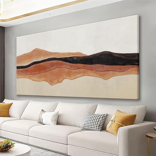 QSQ Abstract Canvas Art Wall Decor Red Brown White Wall Art 20" × 40" - color: red brown, size: 40"L x 20"W