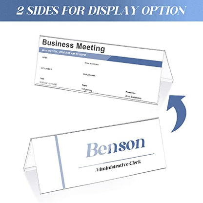30 Pieces Acrylic Name Plate for Desk, 11" X 4.25" Name Tent for Meeting - size: 11" X 4.25"