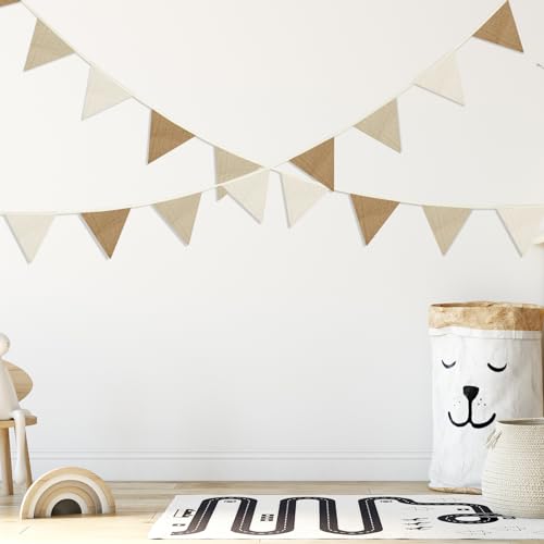 Oudain 2 Pcs Pennant Banner Flags Nursery Garland Triangle, Simple Color - color: Simple Color