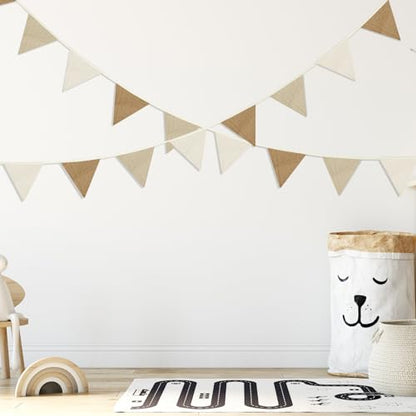 Oudain 2 Pcs Pennant Banner Flags Nursery Garland Triangle, Simple Color - color: Simple Color