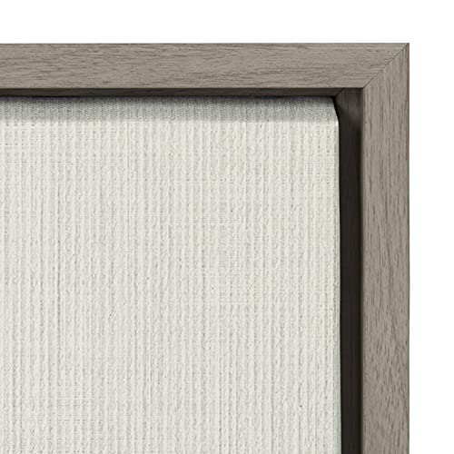 Kate and Laurel Eucalyptus Botanical I Framed Linen Textured Canvas Wall Art by The Creative Bunch Studio; 18x40 Gray; Decorative Plant Art - color: Gray