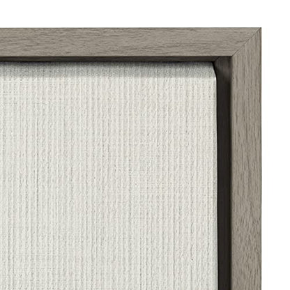 Kate and Laurel Eucalyptus Botanical I Framed Linen Textured Canvas Wall Art by The Creative Bunch Studio; 18x40 Gray; Decorative Plant Art - color: Gray