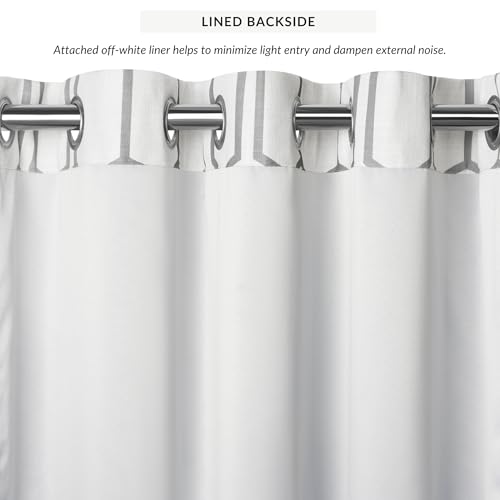 Threadmade Kaiden Geometric Room Darkening Window Curtain, Gray - 52" W x 95" L - color: Grey, size: 52"W x 95"L (Pack of 1)