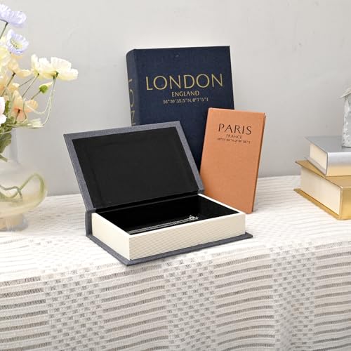Decorative Book Boxes with Hidden Storage, Set of 3Faux Book Decor