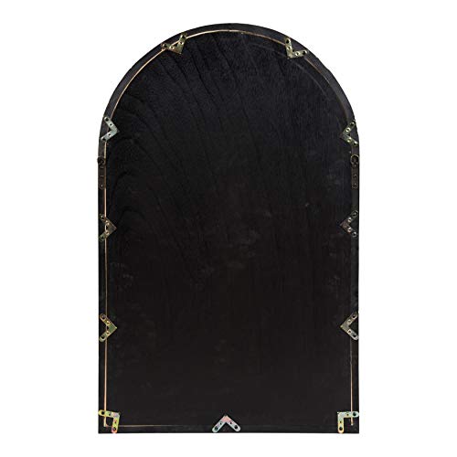Kate and Laurel Boldmere Large Traditional Wood Windowpane Arch Mirror, 28x44, Gray and White - color: White/Gray, size: 44"L x 28"W