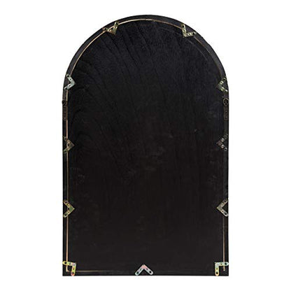 Kate and Laurel Boldmere Large Traditional Wood Windowpane Arch Mirror, 28x44, Gray and White - color: White/Gray, size: 44"L x 28"W